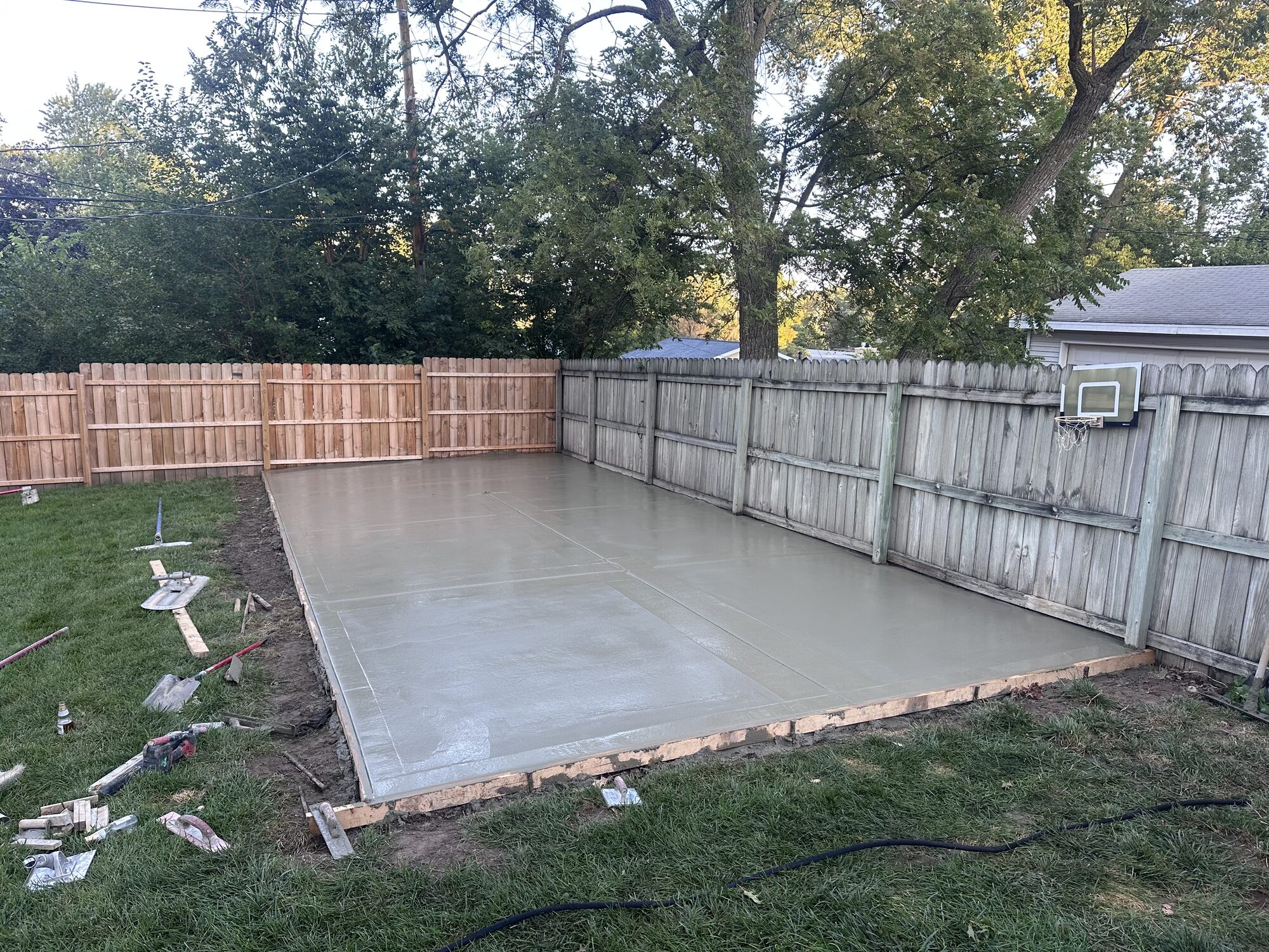 Backyard slab construction